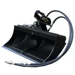 Grading buckets for backhoe loaders