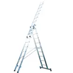 Aliuminės kopėčios, 3 dalių, (H=4,7-6,7m), 150kg