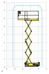 Electric scissor lift (battery, 2 WD), 8m