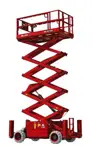 Saxlift terränggående (el, batteri, 4WD), 14 m
